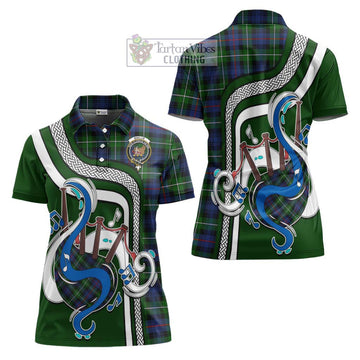 Baillie Tartan Women's Polo Shirt with Epic Bagpipe Style