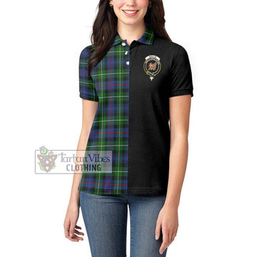 Baillie Tartan Women's Polo Shirt with Family Crest and Half Of Me Style