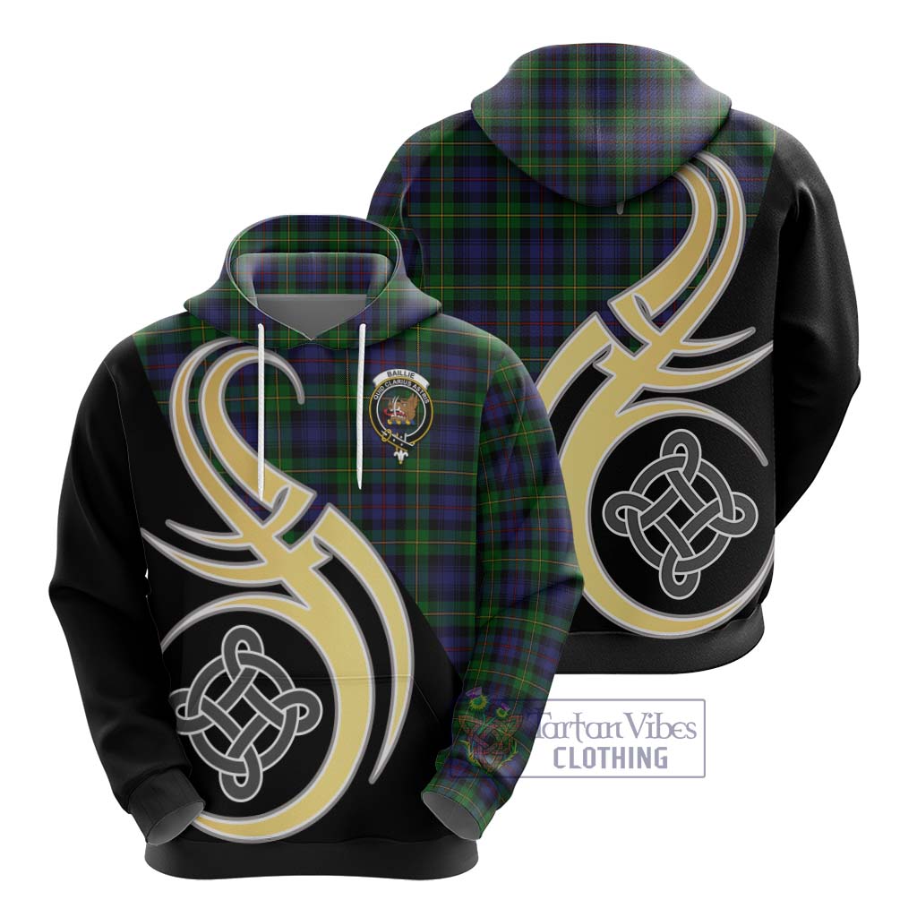 Baillie Tartan Hoodie with Family Crest and Celtic Symbol Style - Tartan Vibes Clothing