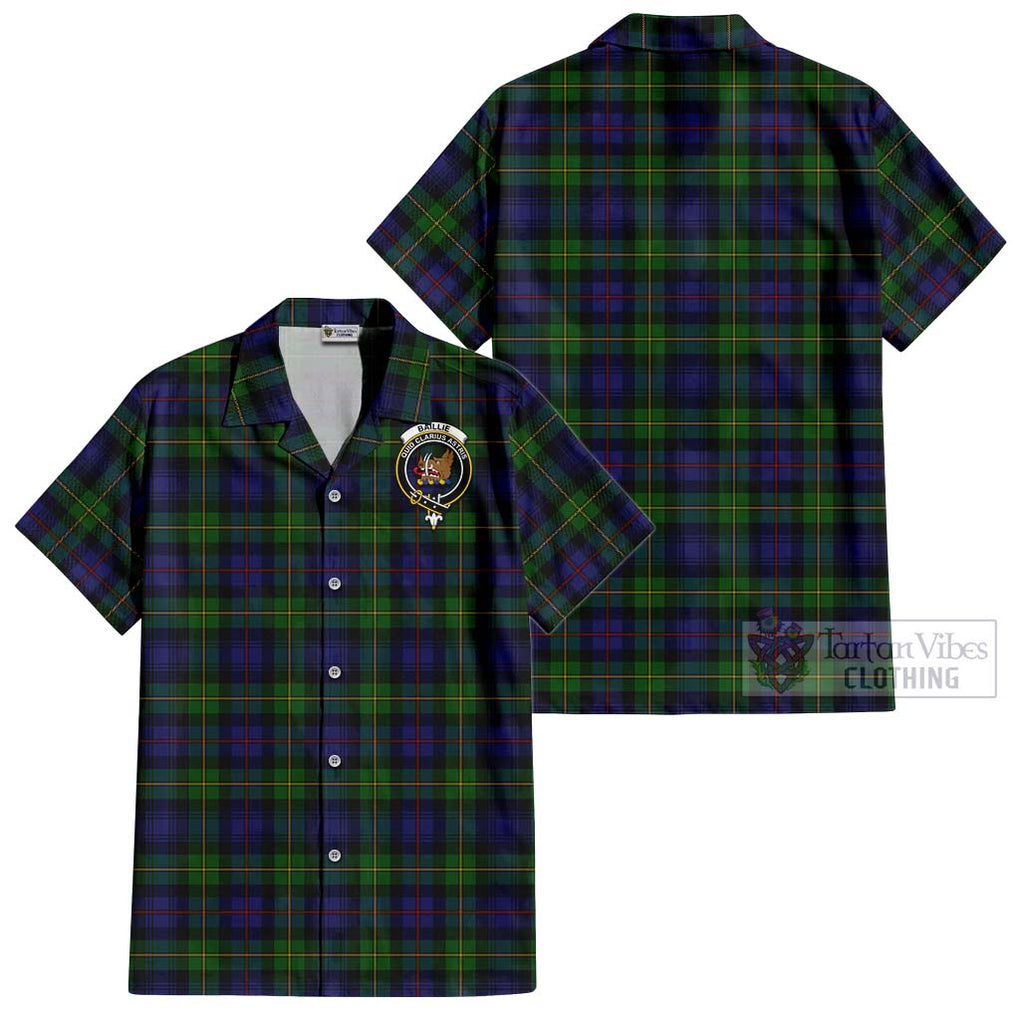 Baillie Tartan Cotton Hawaiian Shirt with Family Crest Kid - Tartan Vibes Clothing