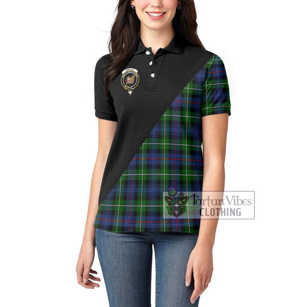 Baillie Tartan Women's Polo Shirt with Family Crest and Military Logo Style - Tartanvibesclothing Shop