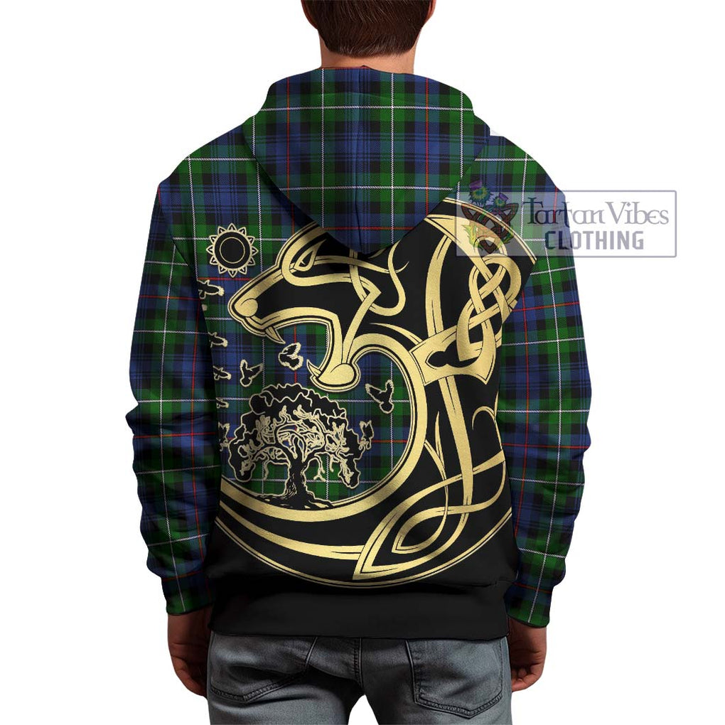 Baillie Tartan Hoodie with Family Crest Celtic Wolf Style - Tartan Vibes Clothing