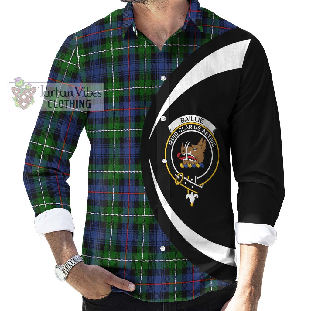 Tartan Vibes Clothing Baillie Tartan Long Sleeve Button Up with Family Crest Circle Style