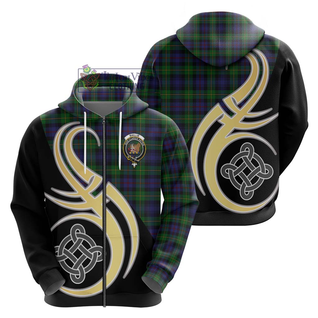 Baillie Tartan Hoodie with Family Crest and Celtic Symbol Style - Tartan Vibes Clothing