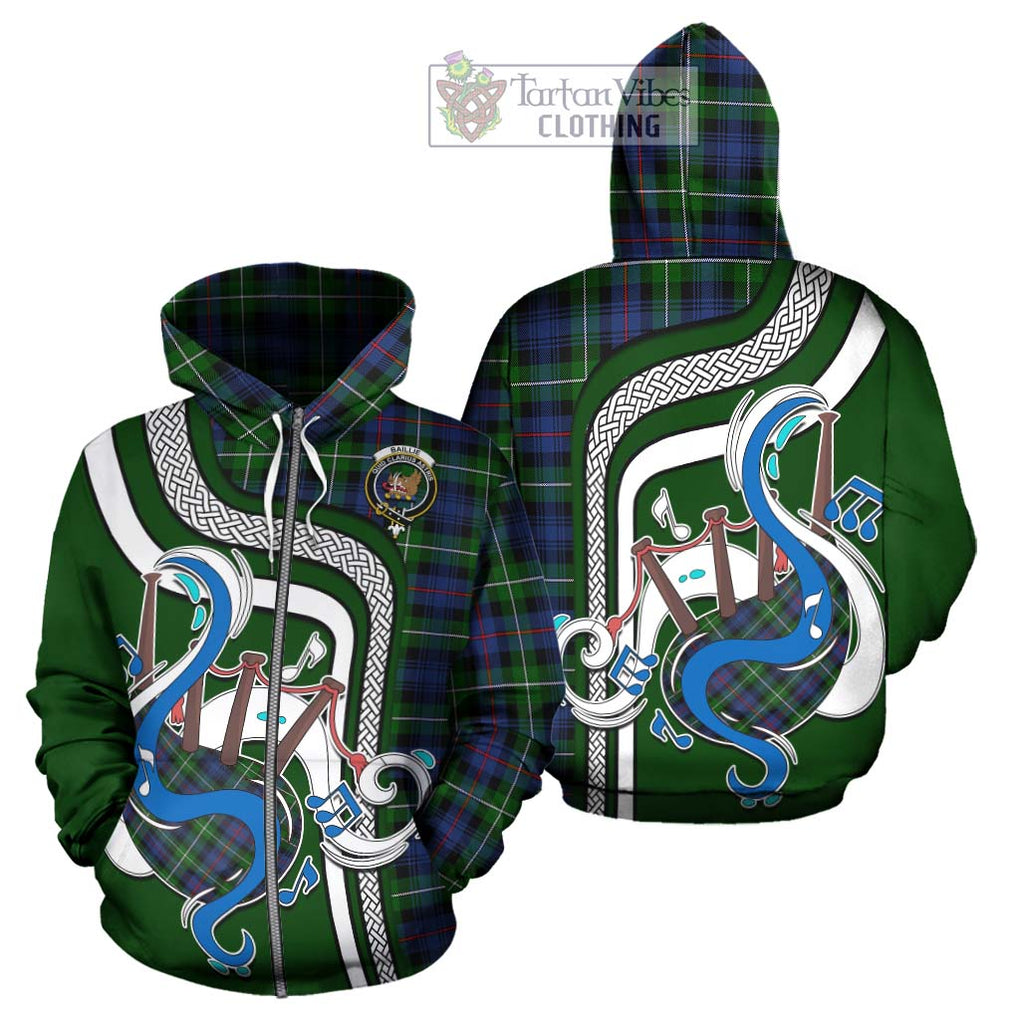 Baillie Tartan Hoodie with Epic Bagpipe Style - Tartanvibesclothing Shop