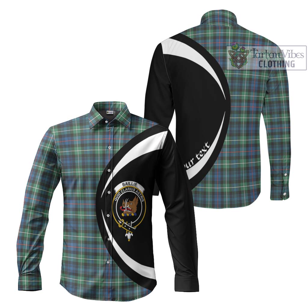 Tartan Vibes Clothing Baillie Ancient Tartan Long Sleeve Button Up with Family Crest Circle Style