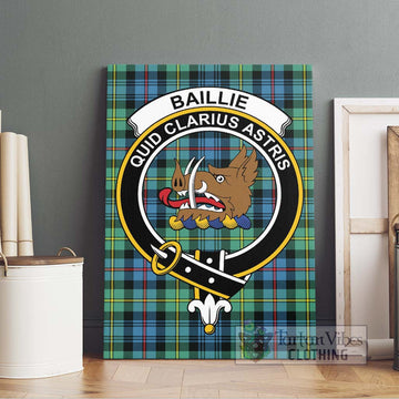 Baillie Ancient Tartan Canvas Print Wall Art with Family Crest