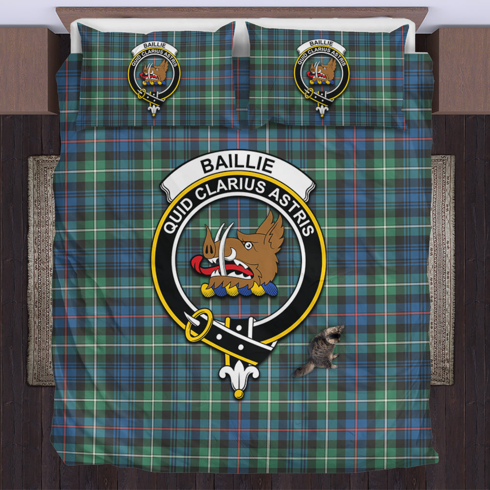 Baillie Ancient Tartan Bedding Set with Family Crest US Bedding Set - Tartan Vibes Clothing