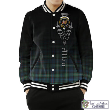 Baillie Ancient Tartan Baseball Jacket Featuring Alba Gu Brath Family Crest Celtic Inspired