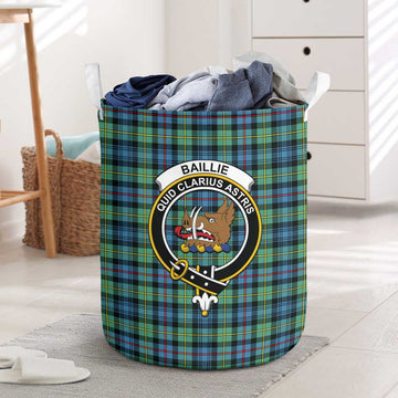 Baillie Ancient Tartan Laundry Basket with Family Crest