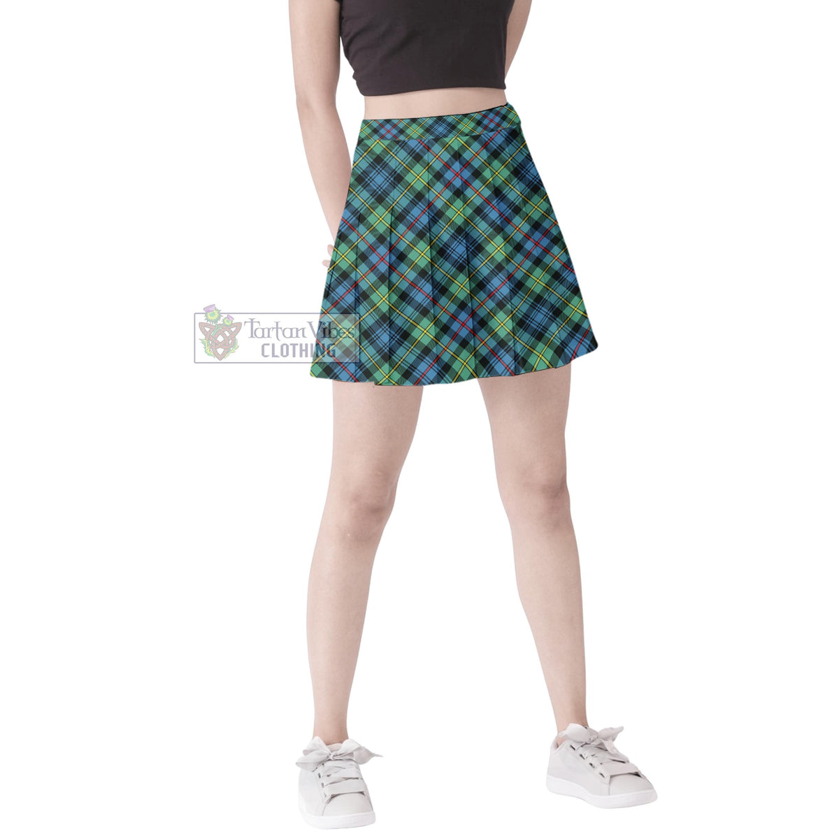 Baillie Ancient Tartan Women's Plated Mini Skirt Cross Style Female - Tartan Vibes Clothing