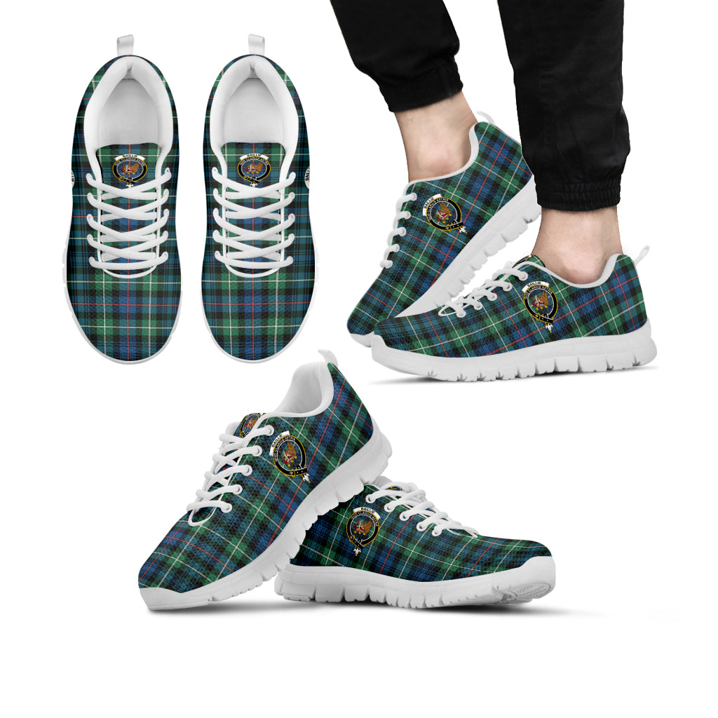 Baillie Ancient Tartan Sneakers with Family Crest Kid's Sneakers - Tartan Vibes Clothing