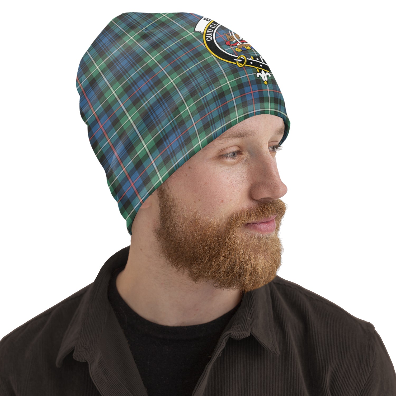 Baillie Ancient Tartan Beanies Hat with Family Crest One Size 10.5*10.2 inches - Tartan Vibes Clothing