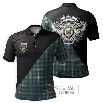 Baillie Ancient Tartan Polo Shirt with Family Crest and Military Logo Style