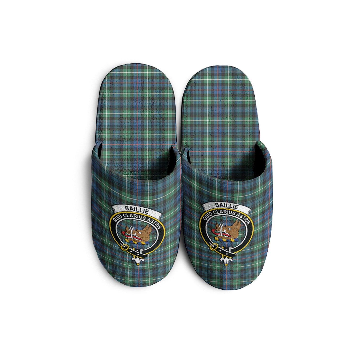 Baillie Ancient Tartan Home Slippers with Family Crest - Tartanvibesclothing