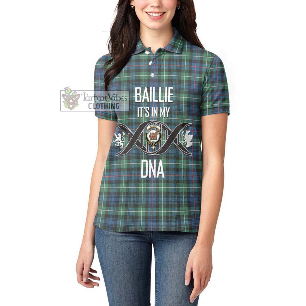 Baillie Ancient Tartan Women's Polo Shirt with Family Crest DNA In Me Style Women - Tartanvibesclothing Shop