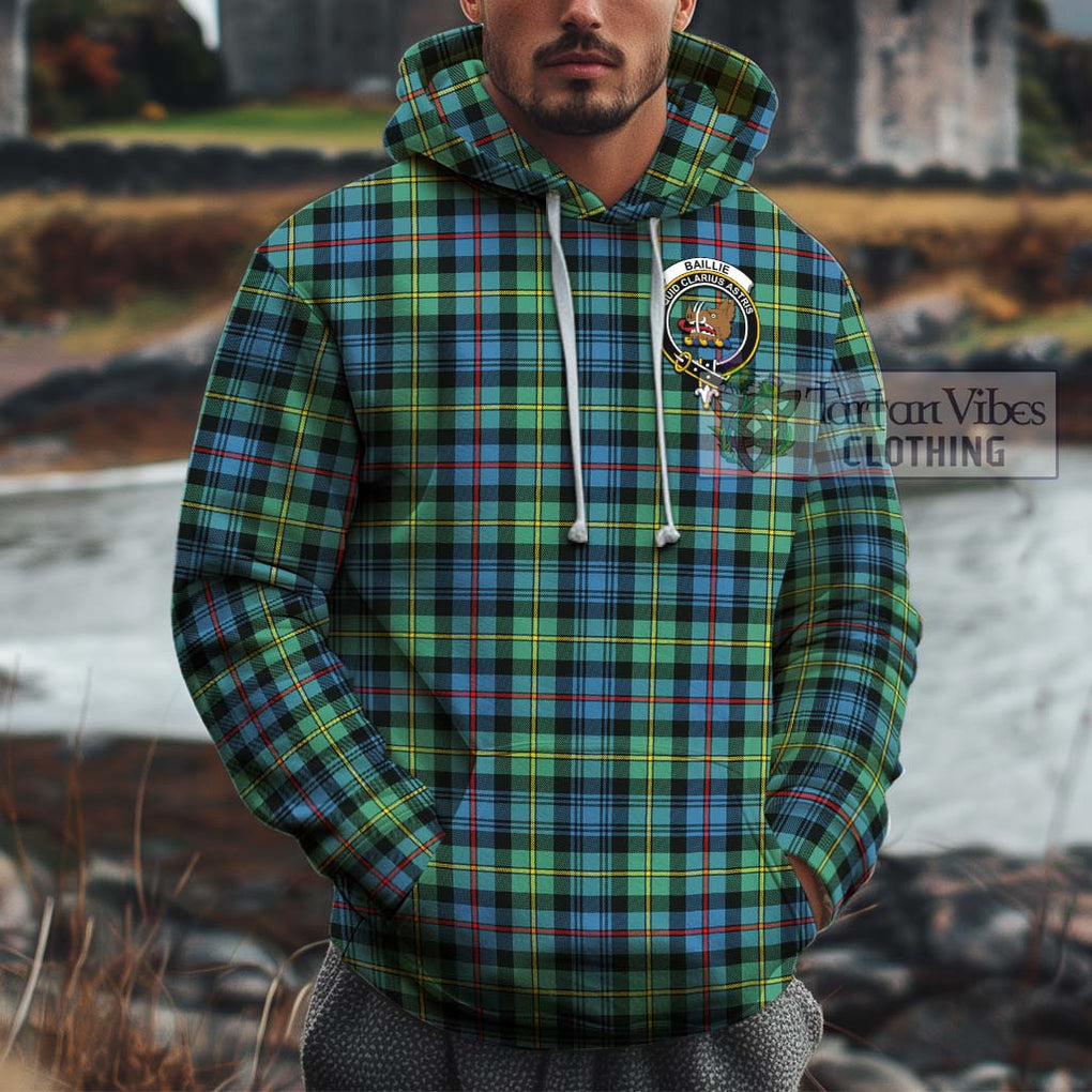 Baillie Ancient Tartan Cotton Hoodie with Family Crest Pullover Hoodie XS - Tartan Vibes Clothing