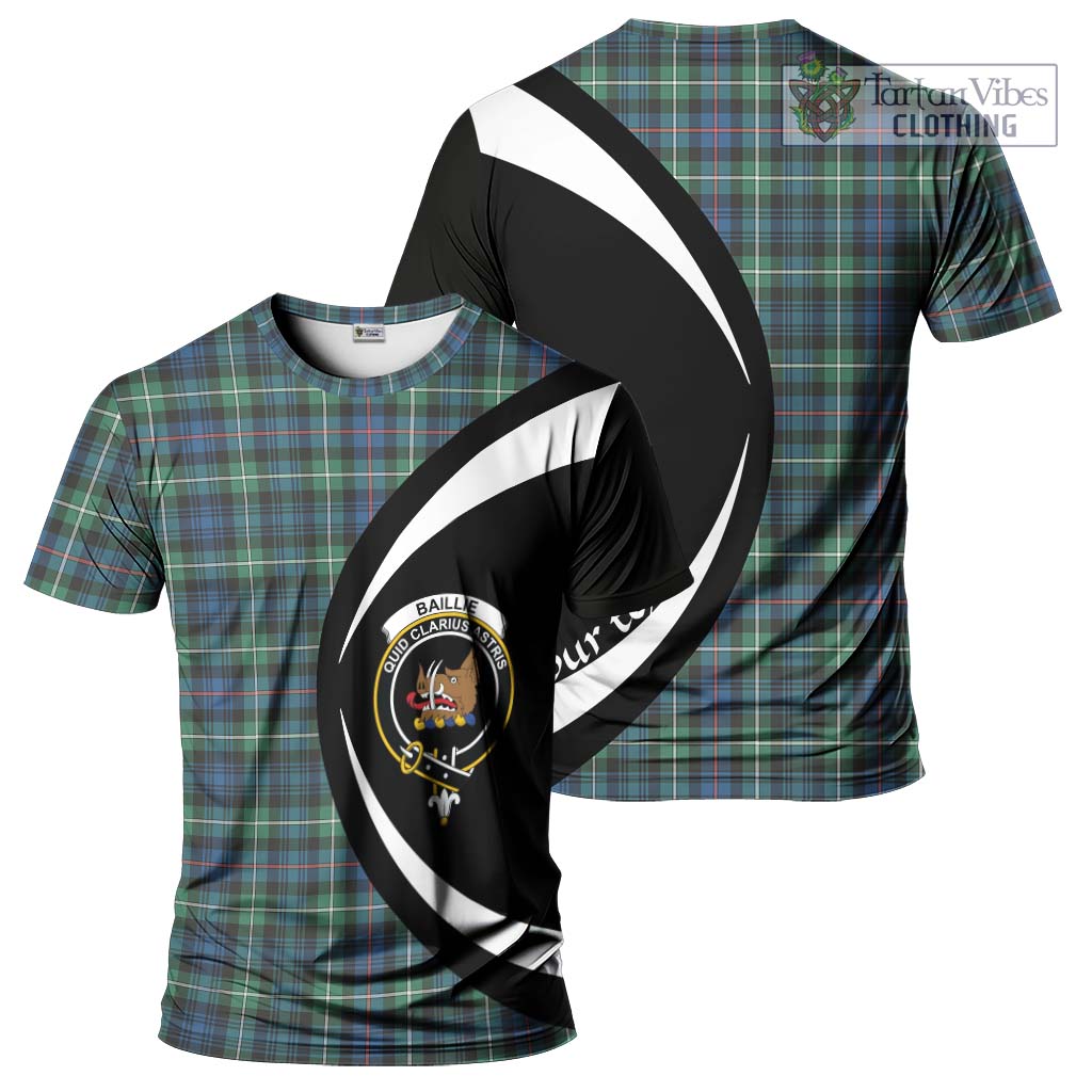 Tartan Vibes Clothing Baillie Ancient Tartan T-Shirt with Family Crest Circle Style