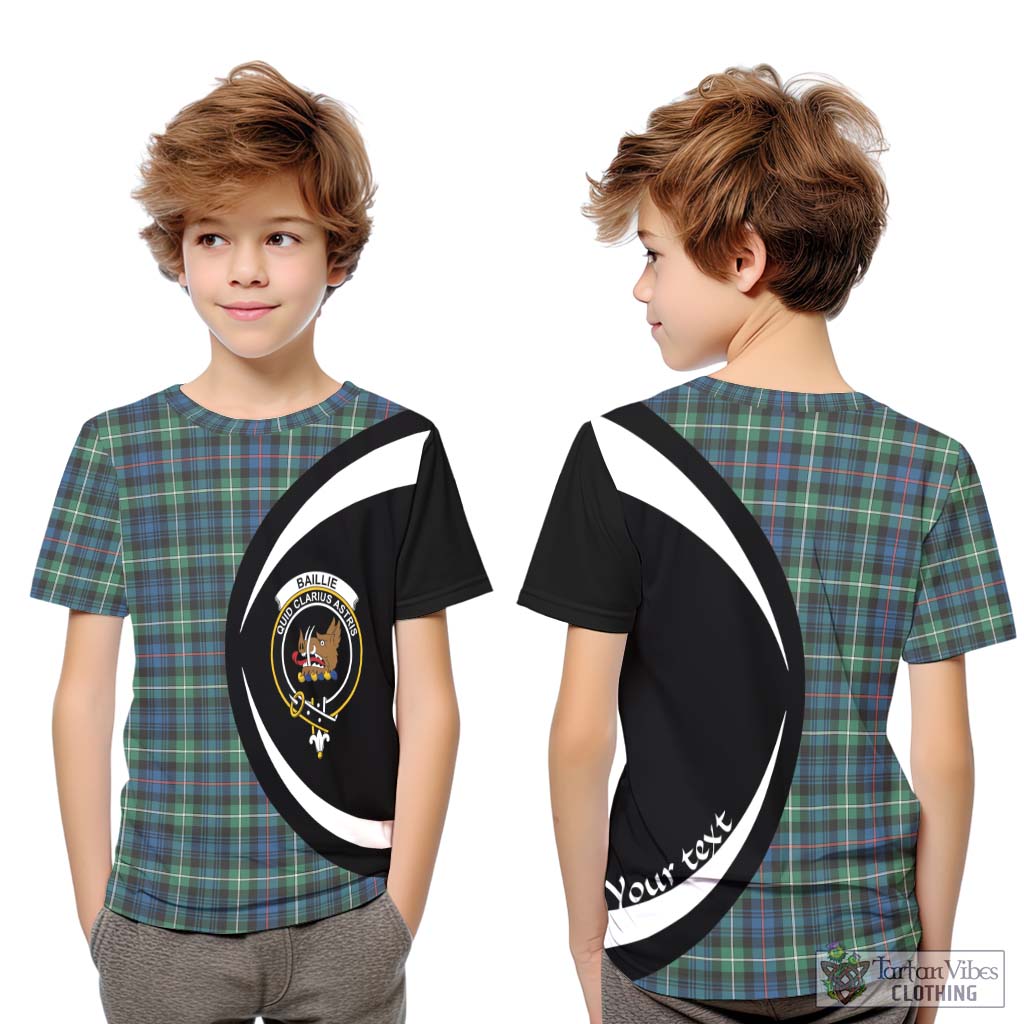 Baillie Ancient Tartan Kid T-Shirt with Family Crest Circle Style Youth XL Size14 - Tartan Vibes Clothing