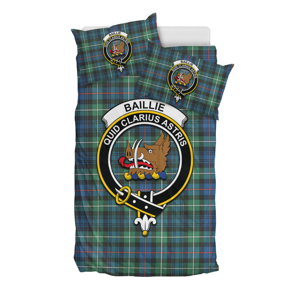 Baillie Ancient Tartan Bedding Set with Family Crest - Tartan Vibes Clothing