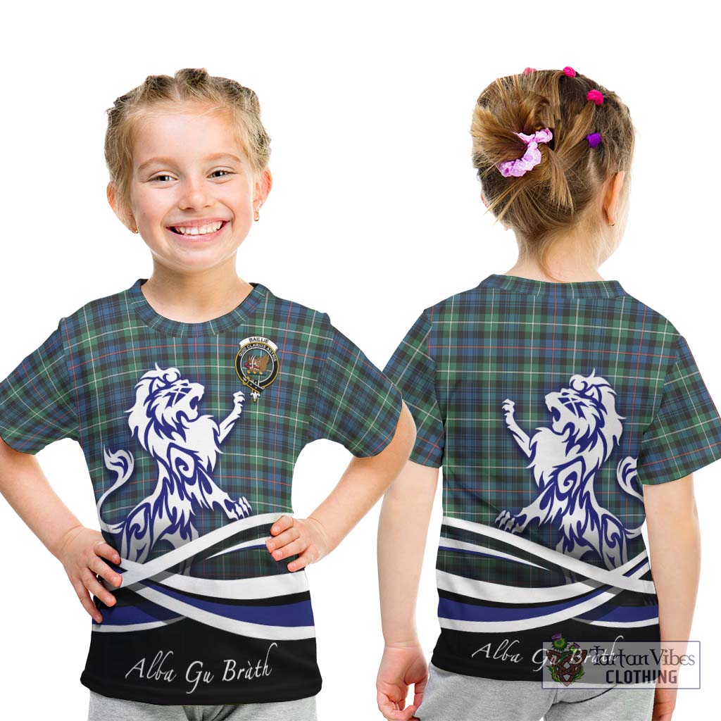 Tartan Vibes Clothing Baillie Ancient Tartan Kid T-Shirt with Alba Gu Brath Regal Lion Emblem