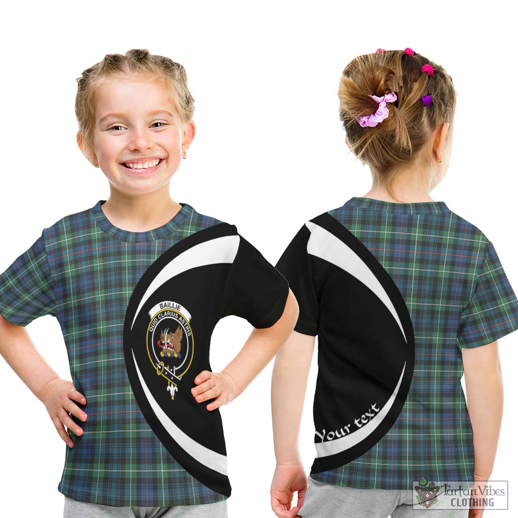 Baillie Ancient Tartan Kid T-Shirt with Family Crest Circle Style - Tartan Vibes Clothing