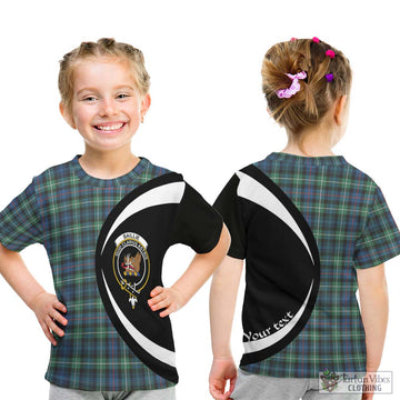 Baillie Ancient Tartan Kid T-Shirt with Family Crest Circle Style