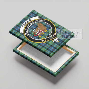 Baillie Ancient Tartan Canvas Print Wall Art with Family Crest