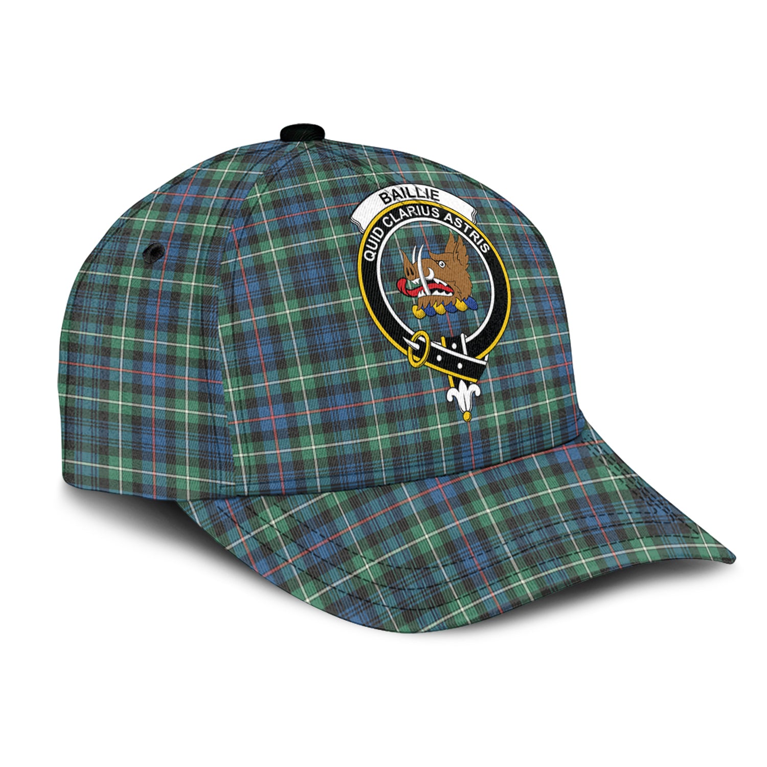 Baillie Ancient Tartan Classic Cap with Family Crest - Tartan Vibes Clothing