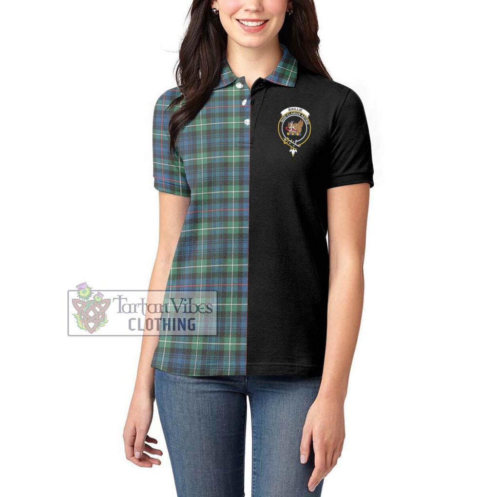 Baillie Ancient Tartan Women's Polo Shirt with Family Crest and Half Of Me Style - Tartanvibesclothing Shop