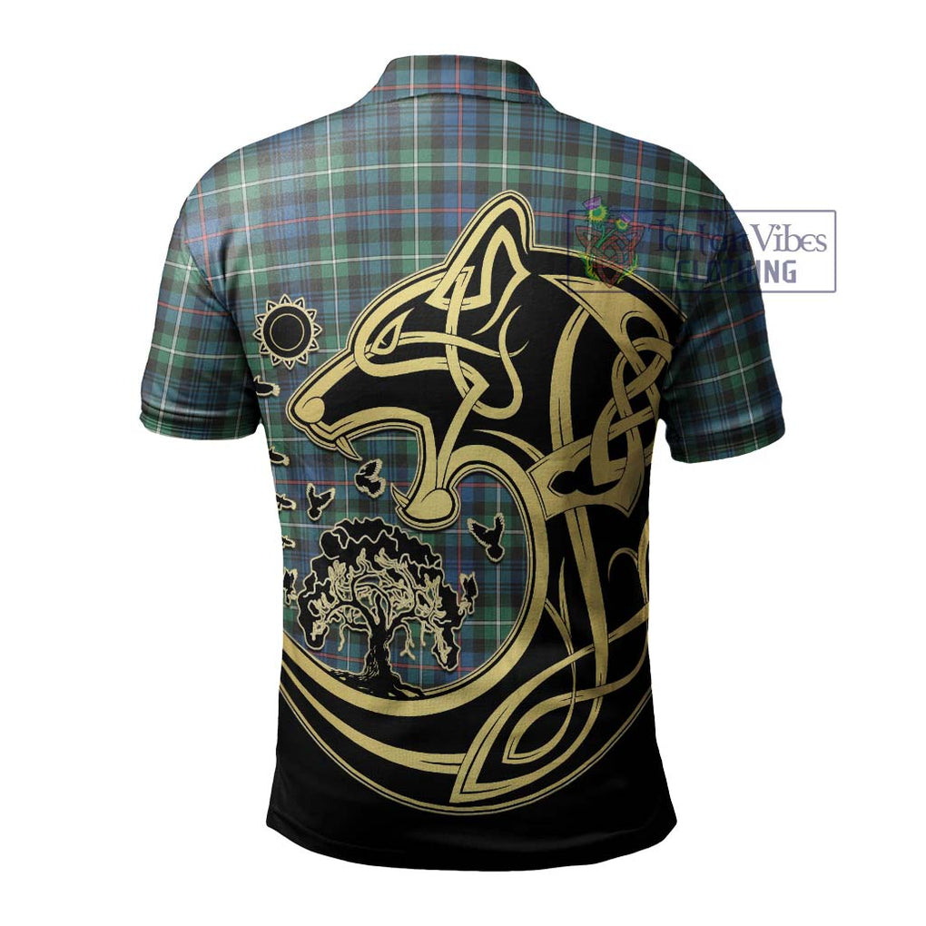 Baillie Ancient Tartan Polo Shirt with Family Crest Celtic Wolf Style - Tartanvibesclothing Shop