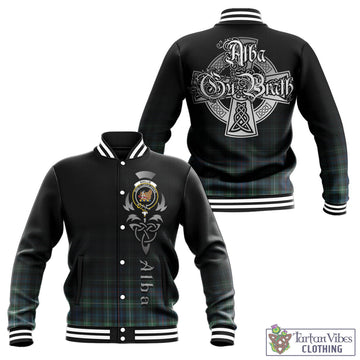 Baillie Ancient Tartan Baseball Jacket Featuring Alba Gu Brath Family Crest Celtic Inspired