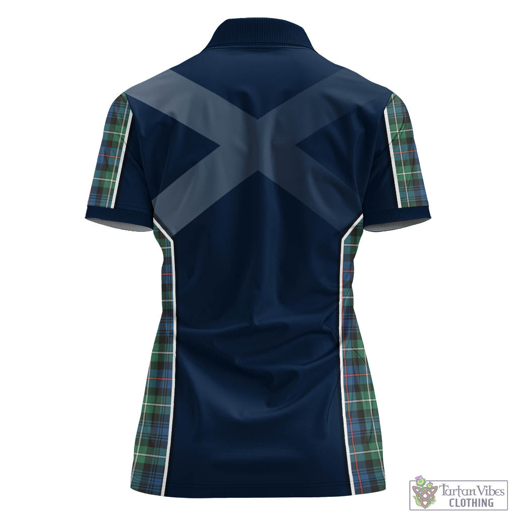 Tartan Vibes Clothing Baillie Ancient Tartan Women's Polo Shirt with Family Crest and Scottish Thistle Vibes Sport Style