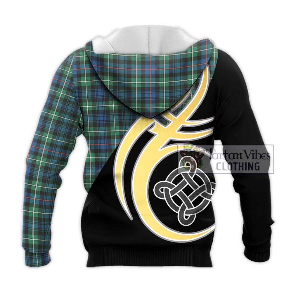 Baillie Ancient Tartan Knitted Hoodie with Family Crest and Celtic Symbol Style - Tartan Vibes Clothing