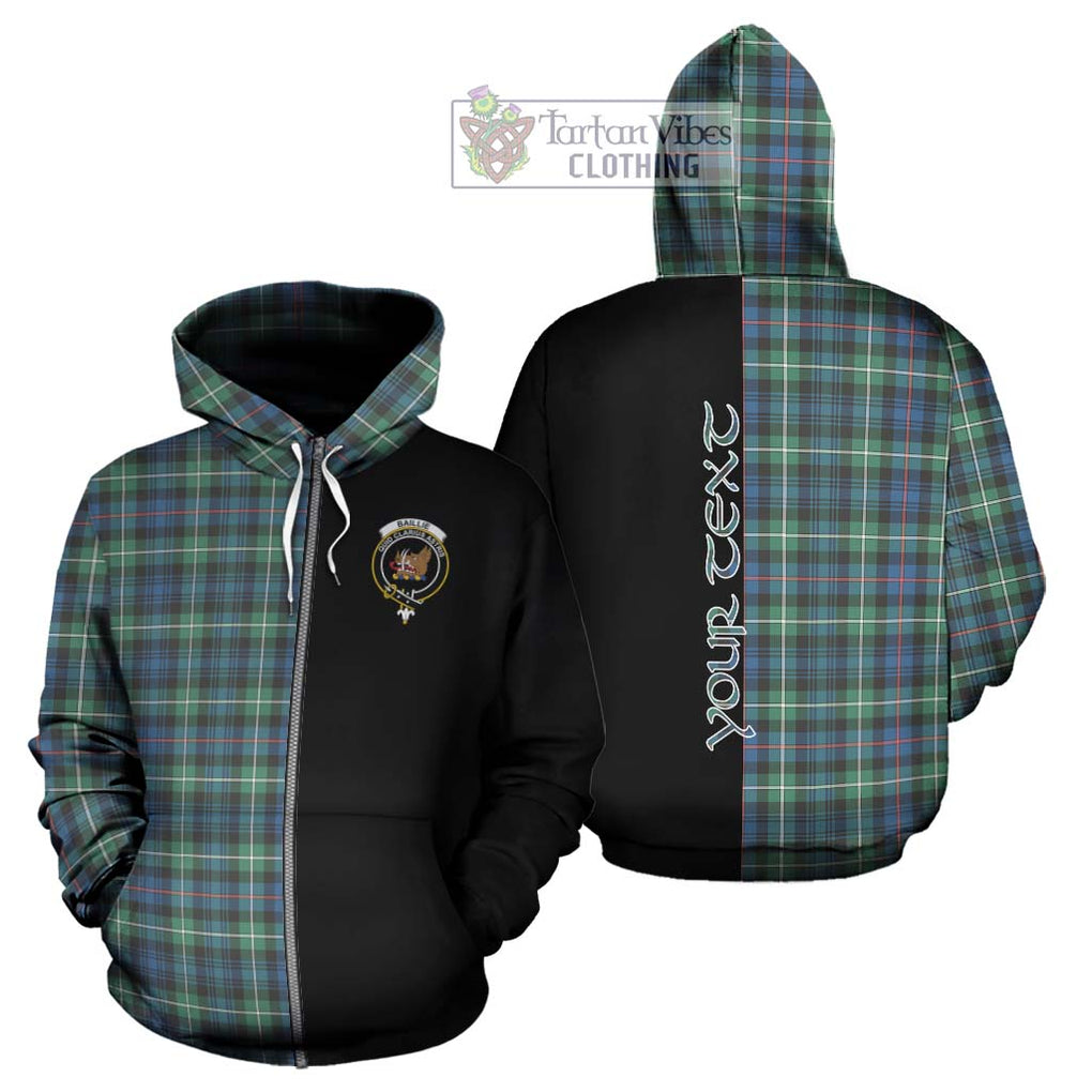 Baillie Ancient Tartan Hoodie with Family Crest and Half Of Me Style - Tartanvibesclothing Shop