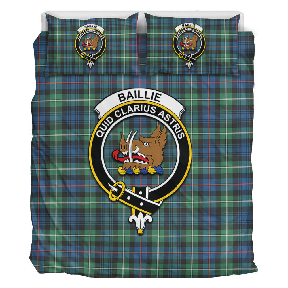 Baillie Ancient Tartan Bedding Set with Family Crest - Tartan Vibes Clothing