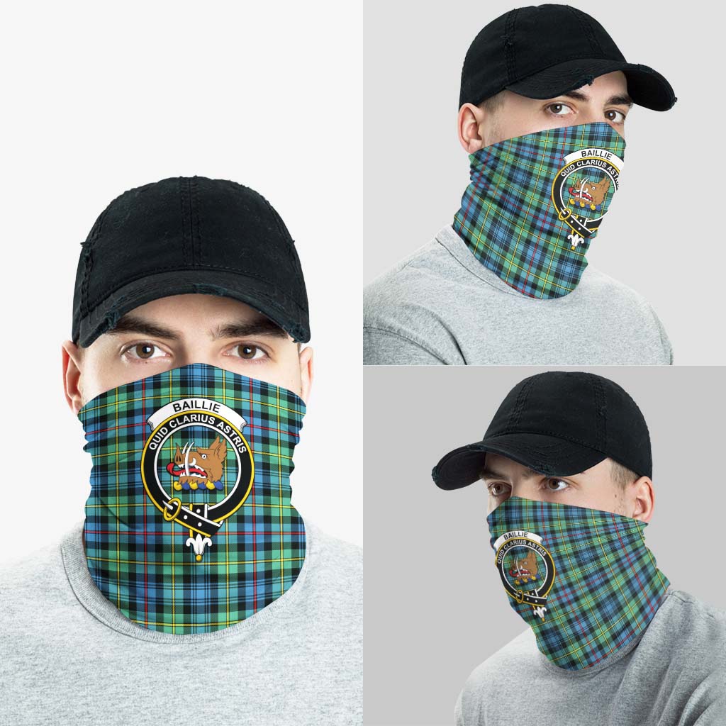 Baillie Ancient Tartan Neck Gaiters, Tartan Bandanas, Tartan Head Band with Family Crest