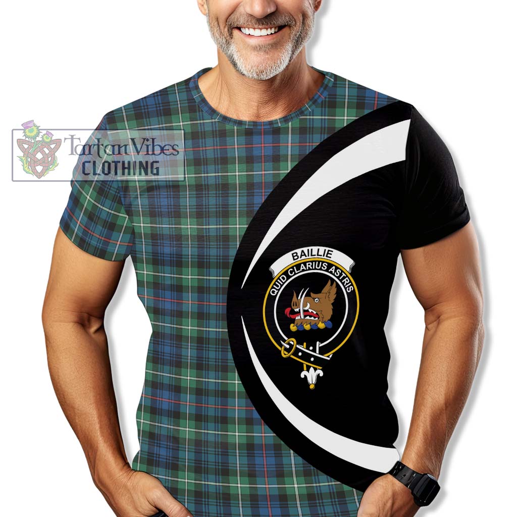 Tartan Vibes Clothing Baillie Ancient Tartan T-Shirt with Family Crest Circle Style