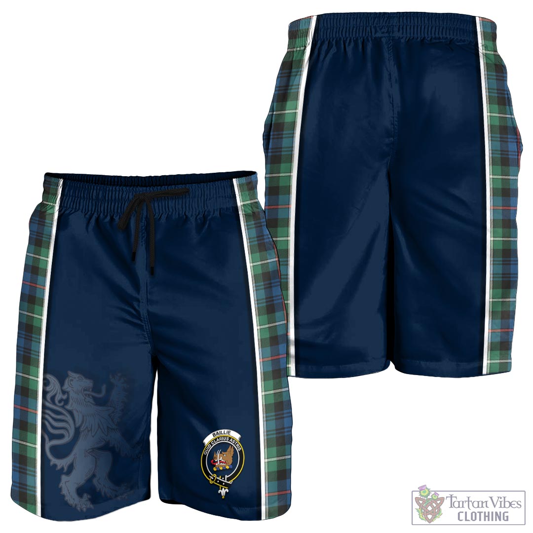 Tartan Vibes Clothing Baillie Ancient Tartan Men's Shorts with Family Crest and Lion Rampant Vibes Sport Style