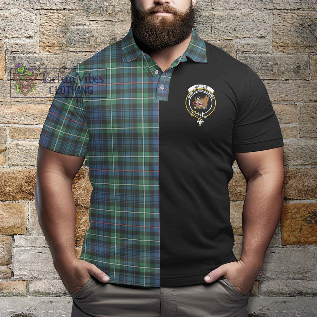 Baillie Ancient Tartan Polo Shirt with Family Crest and Half Of Me Style - Tartanvibesclothing Shop