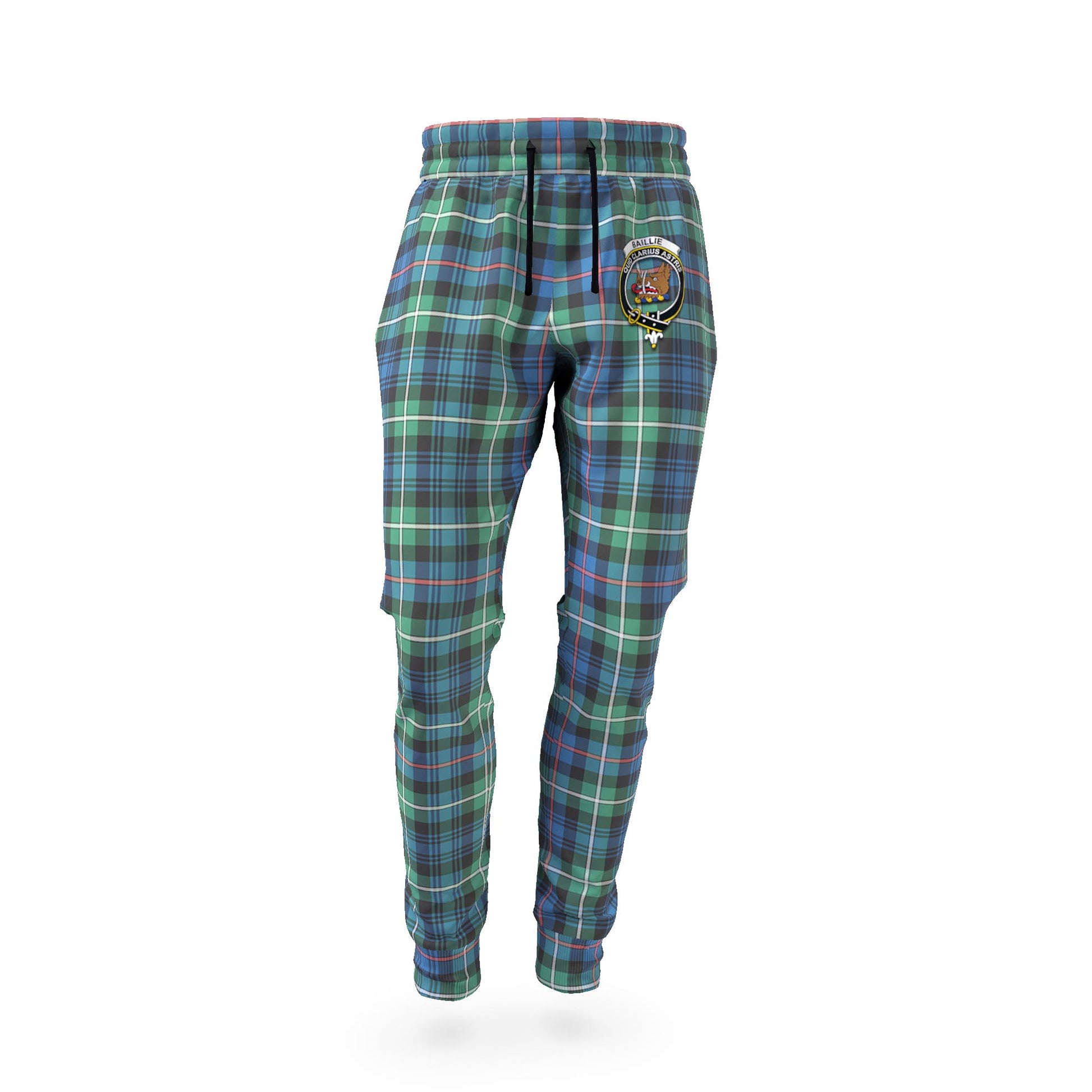 Baillie Ancient Tartan Joggers Pants with Family Crest - Tartan Vibes Clothing