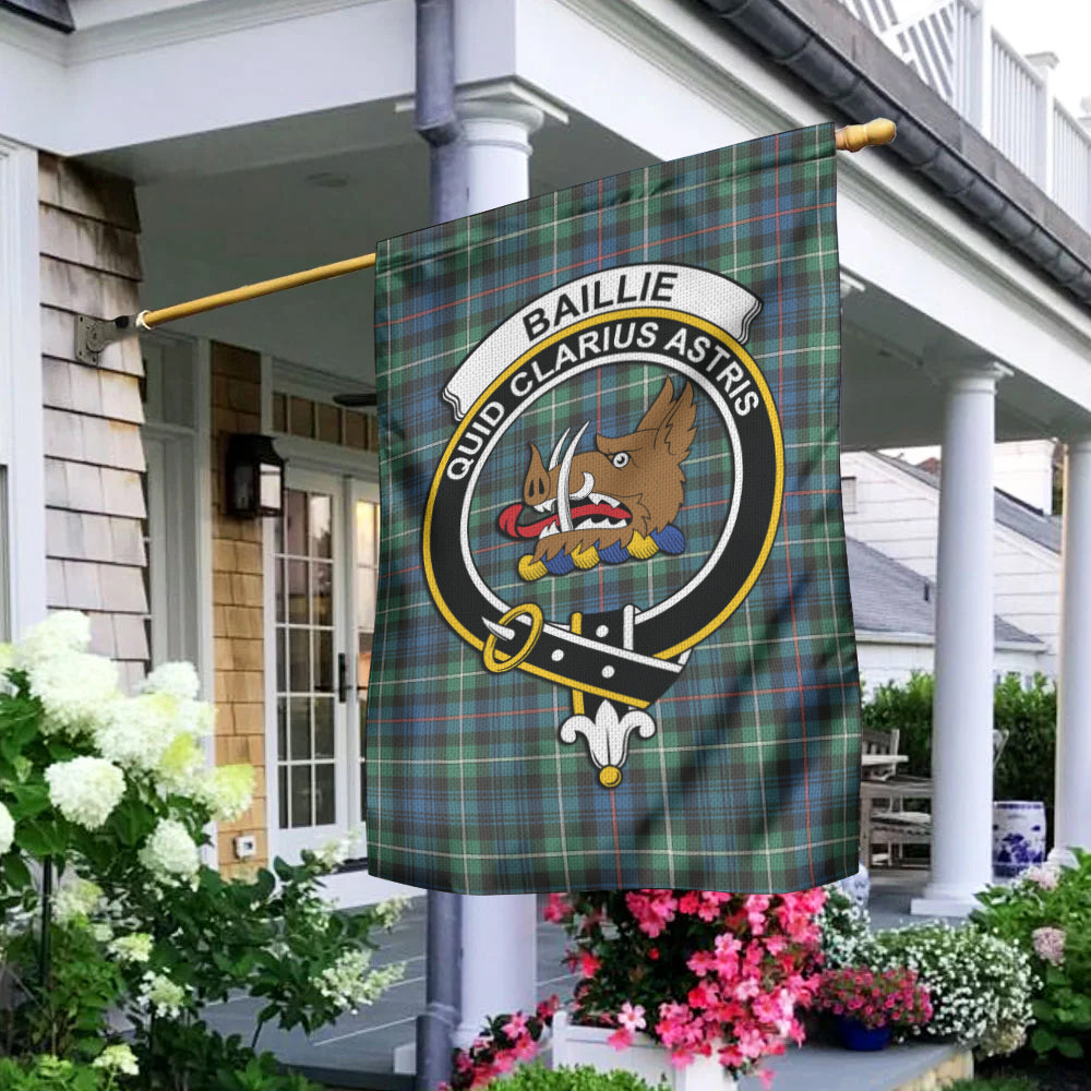 Baillie Ancient Tartan Flag with Family Crest - Tartan Vibes Clothing