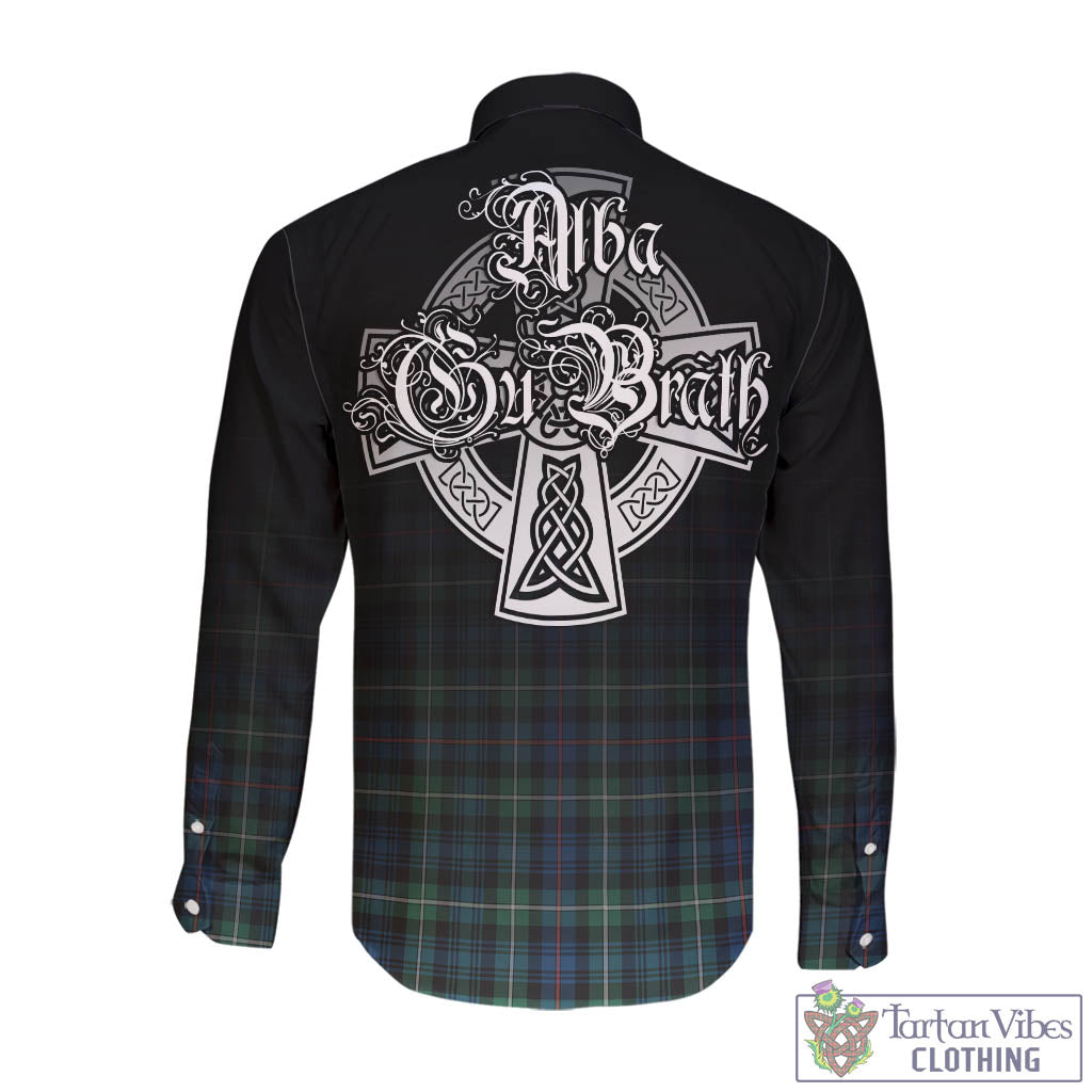 Tartan Vibes Clothing Baillie Ancient Tartan Long Sleeve Button Up Featuring Alba Gu Brath Family Crest Celtic Inspired