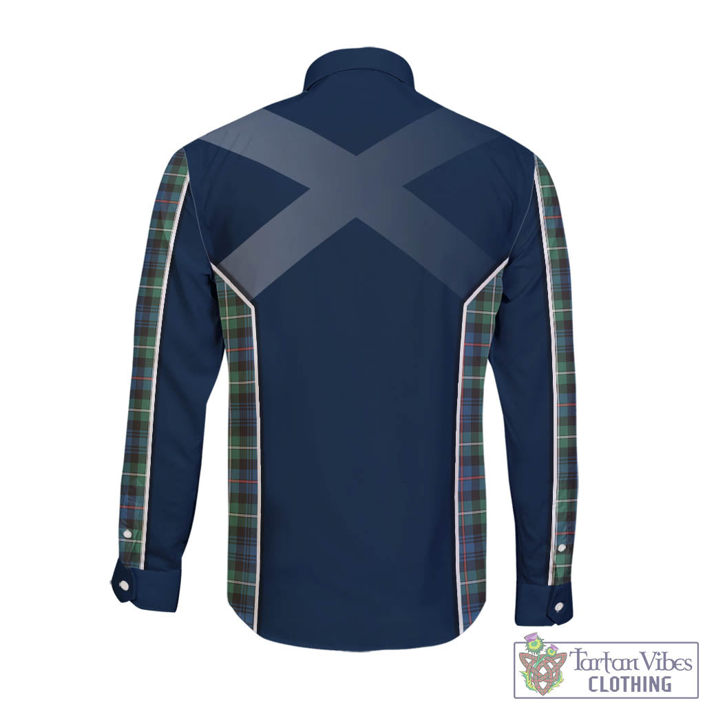 Tartan Vibes Clothing Baillie Ancient Tartan Long Sleeve Button Up Shirt with Family Crest and Scottish Thistle Vibes Sport Style