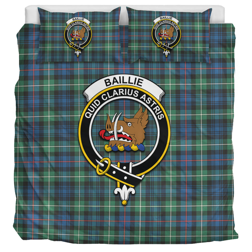 Baillie Ancient Tartan Bedding Set with Family Crest UK Bedding Set UK Super King 104*94 inch - Tartan Vibes Clothing