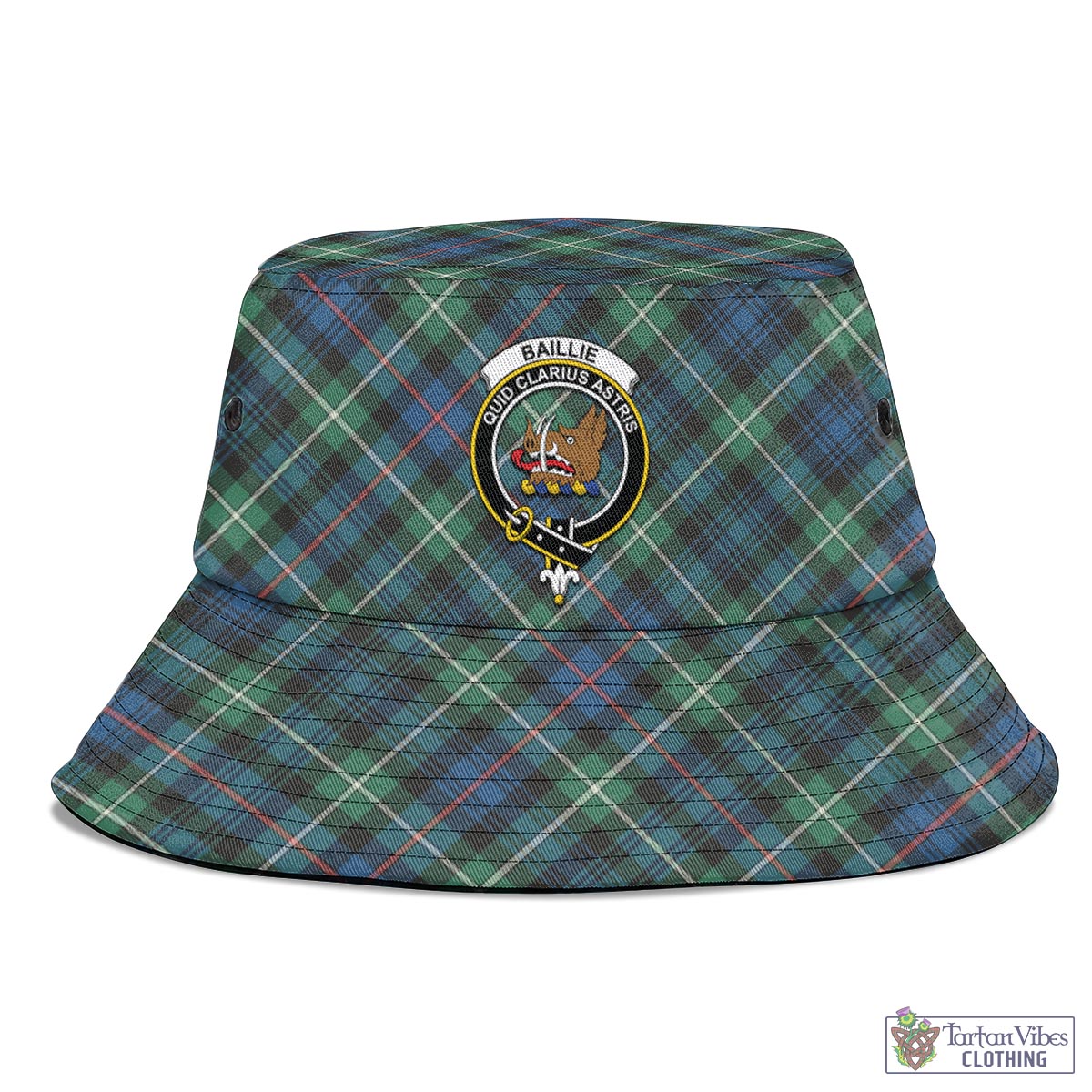 Tartan Vibes Clothing Baillie Ancient Tartan Bucket Hat with Family Crest