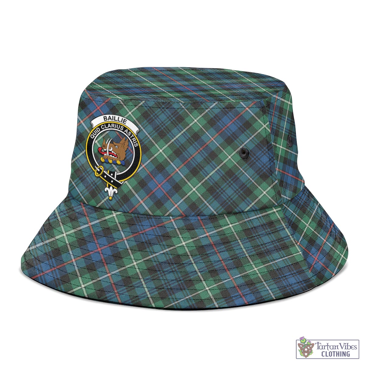 Tartan Vibes Clothing Baillie Ancient Tartan Bucket Hat with Family Crest