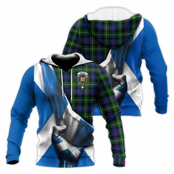 Baillie (Bailey) Tartan Knitted Hoodie with Family Crest Scotland Patriotic Style