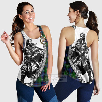 Baillie (Bailey) Tartan Clan Crest Women's Racerback Tanks with Highlander Warrior Celtic Style 4XL - Tartan Vibes Clothing