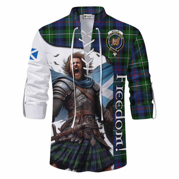 Baillie (Bailey) Crest Tartan Ghillie Kilt Shirt Inspired by the Freedom of Scottish Warrior